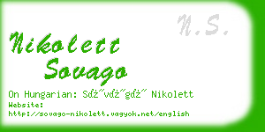 nikolett sovago business card
